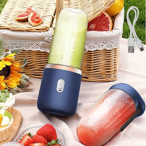 Spremiagrumi elettrico piccolo a 6 lame, frullatore personale mini da 400 ml
