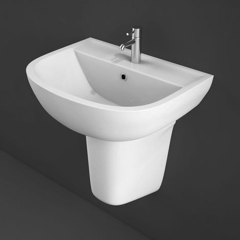 RAK Compact Basin and Semi Pedestal 550mm Wide - 1 Tap Hole (1/3)