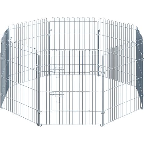 Beyamis Freilaufgehege Welpenauslauf Welpenzaun Laufbox Welpengitter für Tiere 8-teilig B63 x H76 cm