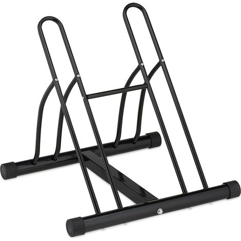 Portabici nero per 2 biciclette stoccaggio garage 60 x 50 x 40 cm in acciaio verniciato a polvere nero 130013956