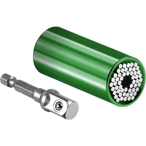 Jeu de 2 clés à douille universelles 7-19 mm, outils portables professionnels, clé multifonctions, kit de réparation avec adaptateur pour perceuse et cliquet, acier chromé
