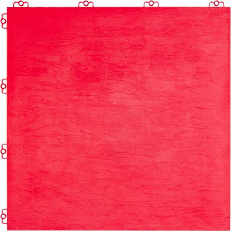 Dalle en plastique rouge fluo épaisseur 8 mm Dalle effet pierre à dimensions 38,5 x 38,5 cm Dalle résistante et simple à poser pour extérieur (1/2)