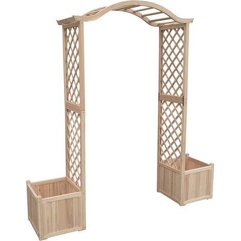 HOME DELUXE Rosenbogen aus Holz ARCO - 183 x 200 cm I Pflanzkästen, Rank Hilfe, Garten, Rosenspalier, Gartenbogen, Rosenrankenhilfe, Torbogen  - Variantenauswahl 