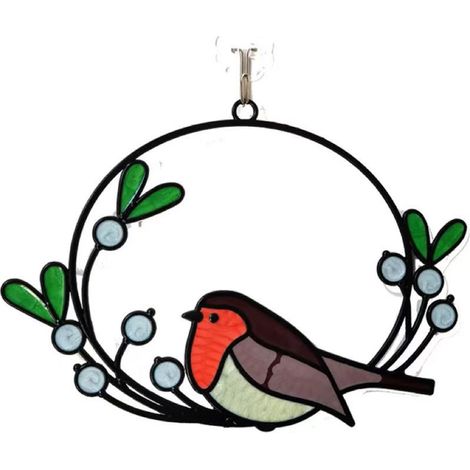 Pendentif Oiseau Cardinal - Décoration Fenêtre Intérieure - Cadeau Fête Des Mères - Lot De 1 (1/5)