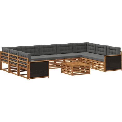 Outdoor Sofa Set with Cushion 10 pcs Natural and Anthracite vidaXL (1/5)