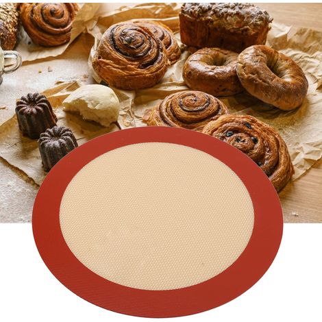 23 cm (9 Zoll) hitzebeständige Silikon-Antihaft-Backmatte für Kuchen, Kekse, Grillgut und andere Backutensilien. (1/5)