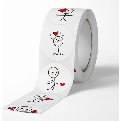 Lot de 500 autocollants en forme de cœur pour la Saint-Valentin, 12 modèles, pour décoration de mariage, pour enfants, cadeau (1/3)