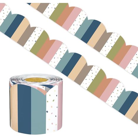 4er-Pack 50 Fuß bunte Pinnwandränder für das Klassenzimmer – selbstklebende Bordüre zur Dekoration von Pinnwänden (1/5)