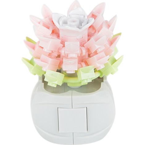 Lot de 10 Plantes Grasses à Assembler en Briques, Forme Mignonne, DIY Déco Bureau Maison, Cadeau, JK2710, Rose et Vert (1/3)