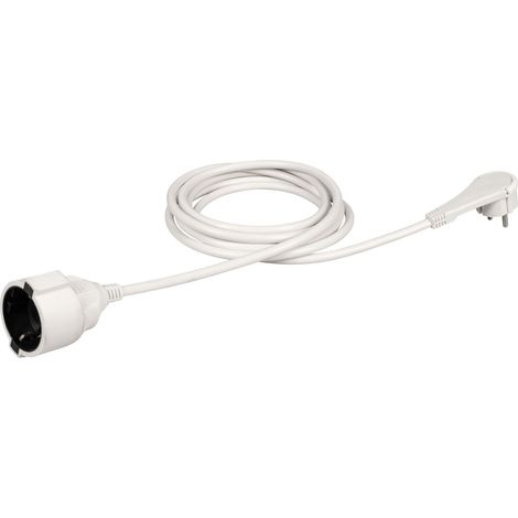 Meister Schutzkontakt-Verlängerung - Extraflacher Stecker - 3 m Kabel - weiß - IP20 Innenbereich / Kupplung mit Berührungsschutz / Schuko-Verlängerung mit Flachstecker / Stromkabel / 7432360