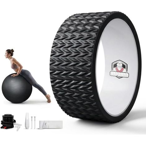 Yoga Wheel, PP Core 32 cm, with Anti-Burst Ball 65 cm, for Vertebral Alignment, Relieves Back Pain, Strengthens Core, Ideal for Home and Rehabilitation (1/5)