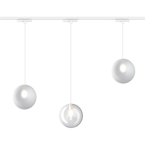 Binario top light mono 1184 eclipse bianco g9 led lampada soffitto moderna sfera vetro trasparente bianco