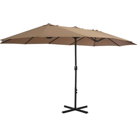 Maison Exclusive - Sonnenschirm mit Aluminium-Mast 460x270 cm Tau