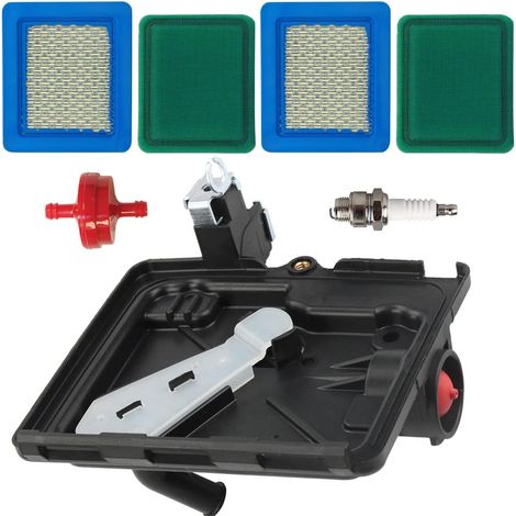 Filtre à Air Support d'épurateur pré-filtre pour 491588S 491588 399959 5043K 491435S 795259 469116 792040 691753 tondeuse à gazon de rechange avec bougie d'allumage (1/5)