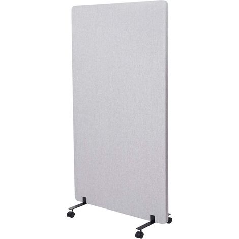 Cloison acoustique paravent de bureau séparateur de pièce panneau d'affichage à double paroi tiss gris 147x80 cm 040006419