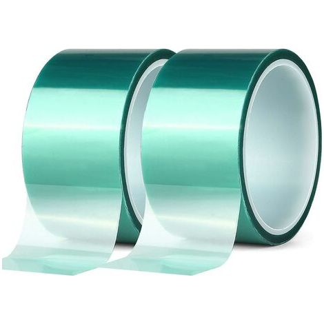 royaluxe -2 rouleaux Ruban de masquage en polyester haute température vert enduit en poudre PET Idéal pour peindre, anodiser les applications (50mm x 33 m) (1/5)