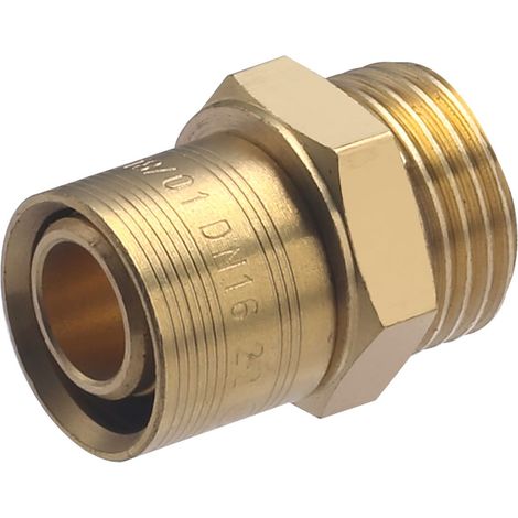 Noyon & Thiebault – Raccord mâle à glissement laiton pour tube PER Ø16 – M15x21 (1/2) – Résistant jusqu'à 6 bar – Conforme norme NF
