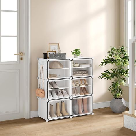 WOLTU Scarpiera 6 Scomparti Scarpe 24 Paia Salvaspazio Bianco (1/5)