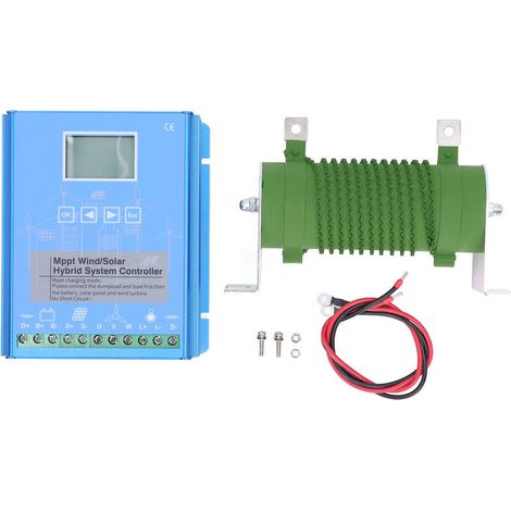 Hybrid wind/solar charge controller, 800W wind/800W solar PV, MPPT charge controller, automatic identification 24V/48V, 3 output modes, for wind turbine and solar panel (1/5)