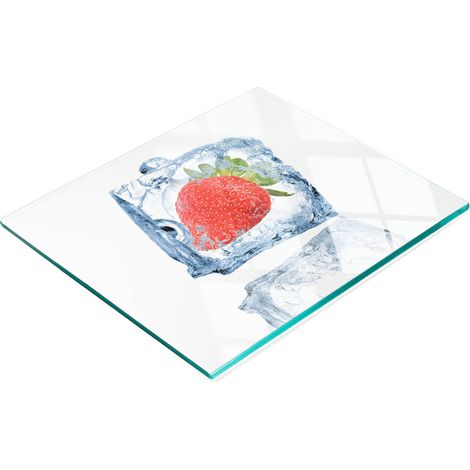 Tabla de madera templada multifuncional decorativa para cocina, diseño de fresas y hielo, 60x52 cm. (1/5)