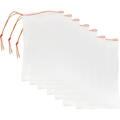 Lot de 50 Sacs en Filet Anti-Insectes Sac de Barrière Anti-Moustiques Sacs de Protection des Fruits avec Cordon Plantes de Jardin Couvrant Les Sacs de Filet de Maille pour Fleurs Fruits (10x15cm)