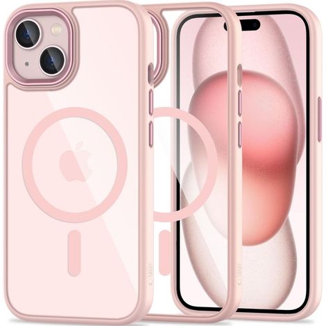 Funda Tech-protect Magmat MagSafe para iPhone 15 rosa/transparente (1/5)