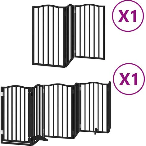 Maison Exclusive - Cancello per Cani Porta Pieghevole Nero 9 Pannelli 450cm Pioppo