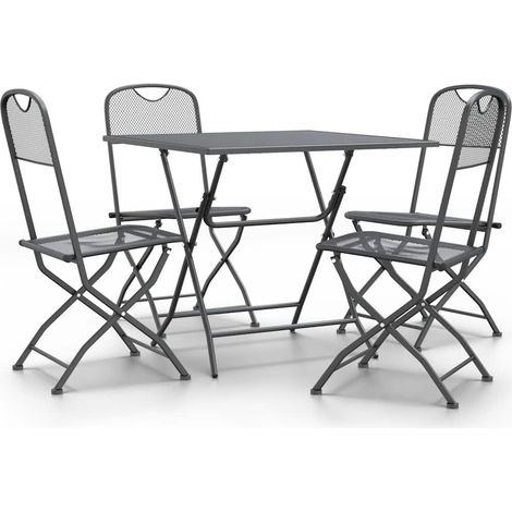 Maison Exclusive - 5-tlg. Garten-Essgruppe Streckmetall Anthrazit (1/5)