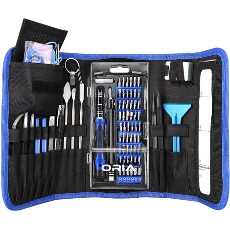 86 en 1 Jeu de Tournevis de Precision Magnétique, Professionnel Kit Outils de Réparation avec 56 Bits, Parfait pour Mac, PC, Montre, Jouets, Lunettes, et Autres Électronique (1/5)
