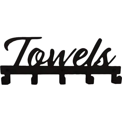 Crochet Mural en Fer Noir Porte-Serviettes Décoratif pour Salle de Bain Organisation Pratique et Design Créatif Robuste et Facile à Installer (1/5)