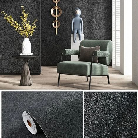 (Gris foncé, 500 cm x 50 cm) Papier peint/autocollant mural 3D en mousse PVC autocollant, couleur unie, épais et imperméable, pour la décoration intérieure. (1/5)
