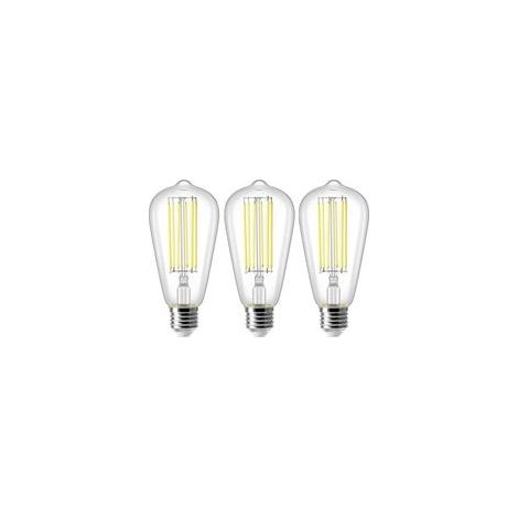 8W E27 ST64 Ampoule LED, Ampoule à Filament Vintage Edison, Equivalent à 80W, Blanc Froid 6500K, 800LM, Rétro Décorative Lampe, Non Dimmable, Lot de 3 (1/4)