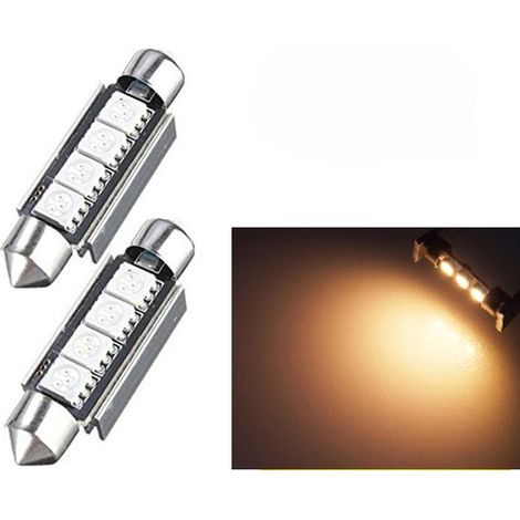 Ampoule LED C5W SV8.5 Canbus, 39 mm, blanc chaud 3000K, lot de 2. (1/3)