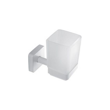 Portaspazzolini a muro in acciaio inox bianco opaco e vetro  CLODE-B kamalu