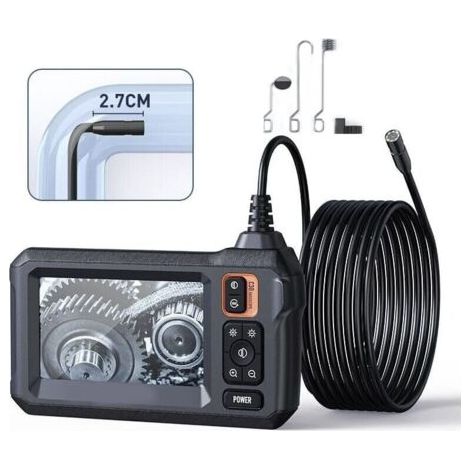 Caméra d'inspection endoscopique Industrielle, caméra d'égout endoscopique IPS 4,3", caméra Serpent étanche IP67 avec 8 lumières LED, câble Semi-Rigide de 5 m-Karteo (1/5)