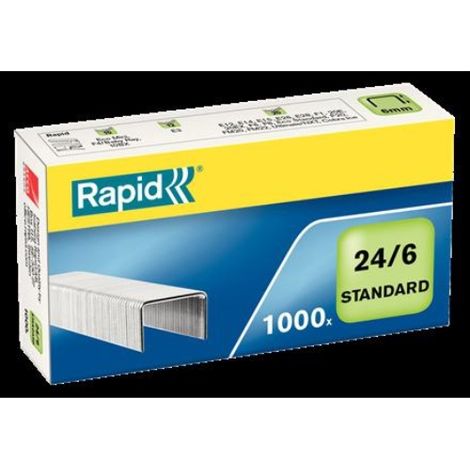 Rapid Agrafes Pour Agrafeuses 24/6 Zinguées 1000 Pièces