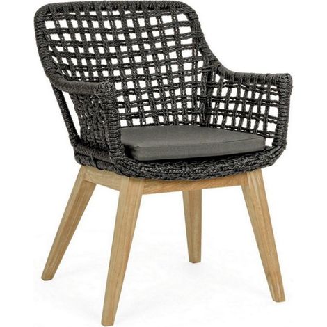 Bizzotto Sedia Madison con Braccioli per Esterno - Nero (1/5)