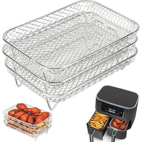 Ensemble friteuse à air professionnel 3 en 1 : grille, accessoires, panier vapeur, égouttoir, fonction grillage (1/5)