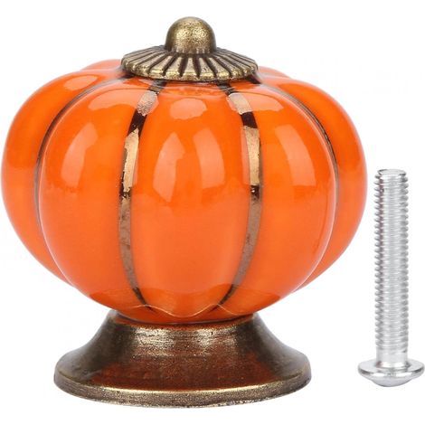 AIDUCHO Calabaza de cerámica colorida de Halloween 40x40 mm (Diámetro x Altura) Tiradores para puertas de armarios, cajones de cómodas, muebles, tiradores para armarios de cocina, herrajes de cobre vi (1/5)