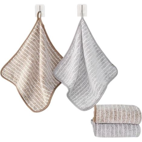 Lot de 4 torchons de cuisine, 30 x 30 cm, essuie-tout doux et absorbants (1/5)