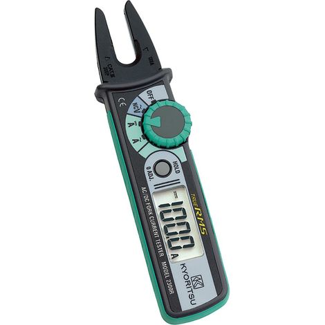 KYORITSU KEW 2300R - Pinza Amperometrica Digitale con Ganasce Aperte per la Misura TRMS di Correnti Continue e Alternate in Conduttori con Diametro Massimo di 10 mm, Grigio Chiaro