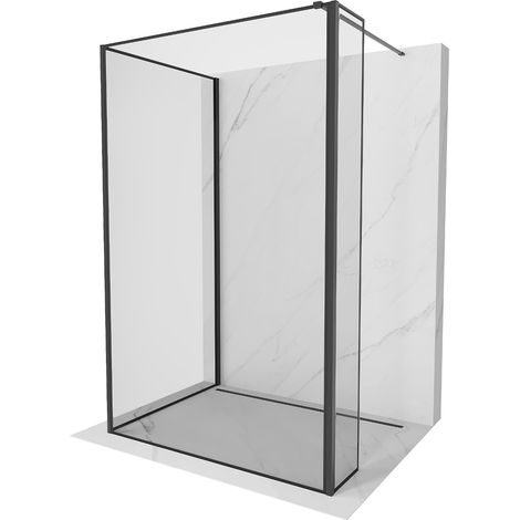 Mexen Kioto Duschwand Walk-in 120 x 90 x 40 cm, schwarzes Muster, schwarz - 800-120-090-221-70-70-04
