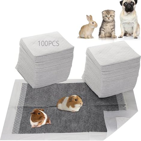 Guinea Pig Pads, Disposable Guinea Pig Cages, Rabbit Pee Pads for Hamster, Rabbit, Ferret, Chinchilla and Other Small Animals (45cm x 13cm) (1/5)
