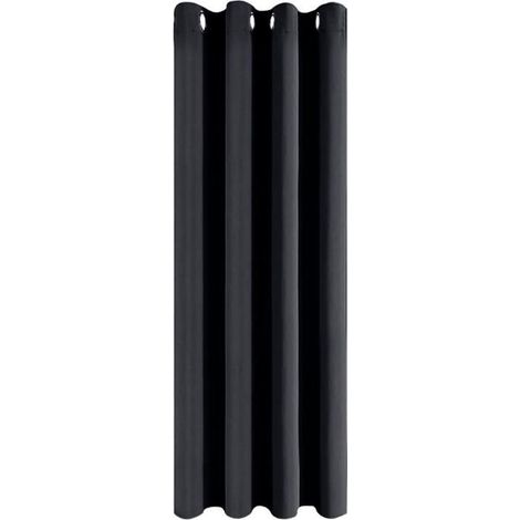 Ecleanfy - Rideau insonorisant 132x213cm tissu épais. Isolation thermique/acoustique, oeillets métalliques. Coloris Noir. (1/5)