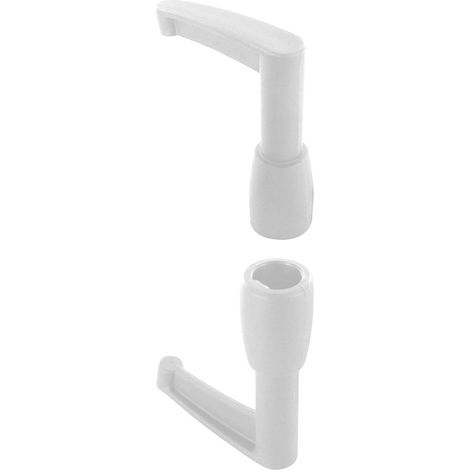 2 embouts longs, haut et bas pour tringle d'espagnolette de volet battant - Blanc (1/3)