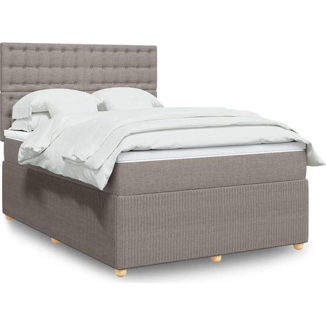 Boxspringbett mit Matratze Taupe 140x200 cm Stoff