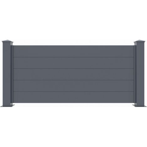 Clôture aluminium anthracite 190x89 cm X-Metal avec poteaux (1/5)