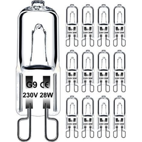 Ampoule G9 28W 230V Dimmable Blanc Chaud, Ampoule Halogène G9 Tolérance de 300°C, Ampoule Four G9 Pour Four Micro-ondes Cuisinière Plafonniers, Lot de 12 [Classe énergétique G] (1/5)