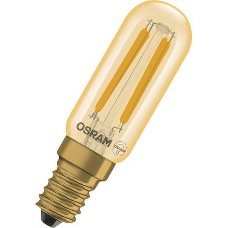 OSRAM Tube LED  Vintage 1906 T26 Filament, 4,8 W, E14, doré, transparent, éclairage de musée, galerie, montage sur meuble, douilles étroites, éclairage d'accentuation