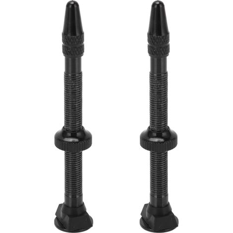 Tige de Valve Presta 60mm 2 pièces pour VTT, Vélo de Route en Alliage Léger Noir sans Chambre (1/5)